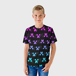 Футболка детская MINECRAFT CREEPER NEON, цвет: 3D-принт — фото 2