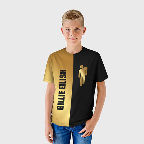 Детская футболка Billie Eilish Gold / 3D-принт – фото 3