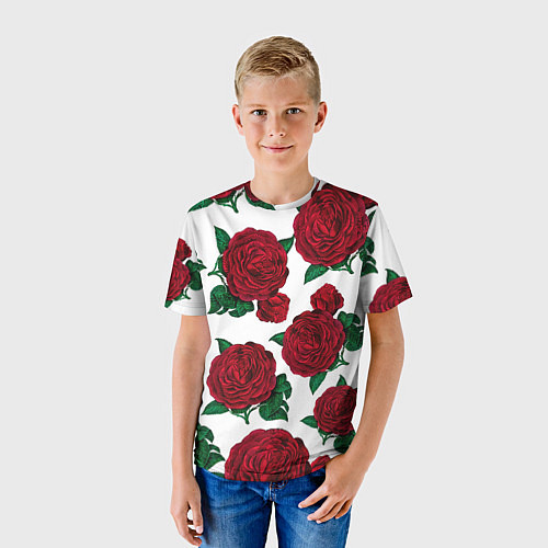 Детская футболка Винтажные розы / 3D-принт – фото 3