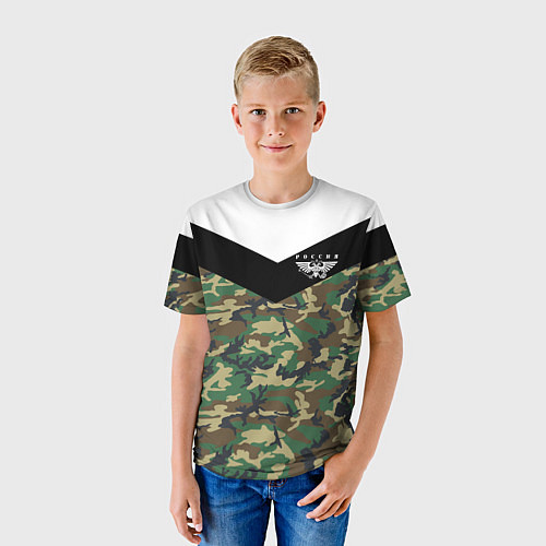 Детская футболка Россия камуфляж / 3D-принт – фото 3