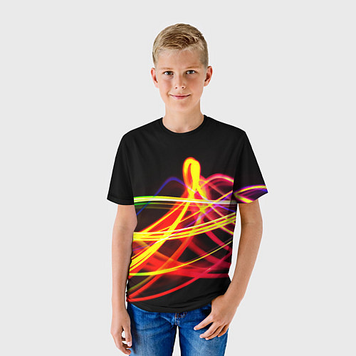 Детская футболка АБСТРАКТНЫЕ ЛУЧИ / 3D-принт – фото 3