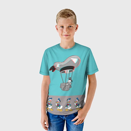 Детская футболка Дональд Дак на воздушном шаре / 3D-принт – фото 3