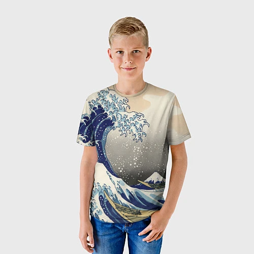 Детская футболка ЯПОНСКАЯ КАРТИНА / 3D-принт – фото 3