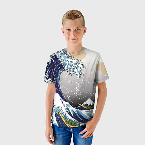 Детская футболка The great wave off kanagawa / 3D-принт – фото 3