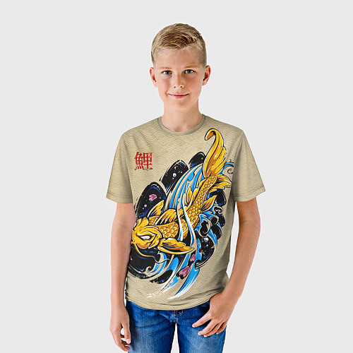 Детская футболка Золотая рыба кои / 3D-принт – фото 3