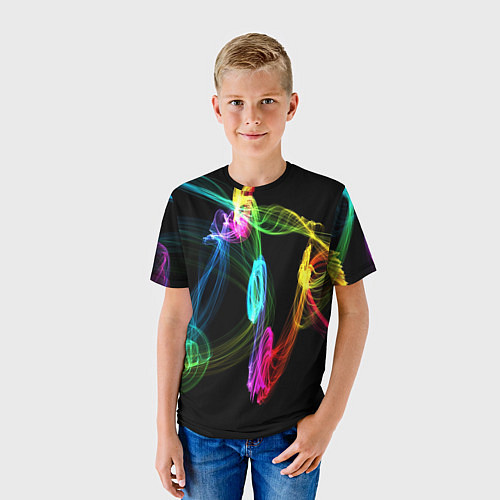 Детская футболка НЕОНОВЫЙ ДЫМ / 3D-принт – фото 3