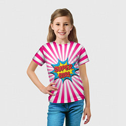 Футболка детская Super Girl, цвет: 3D-принт — фото 2