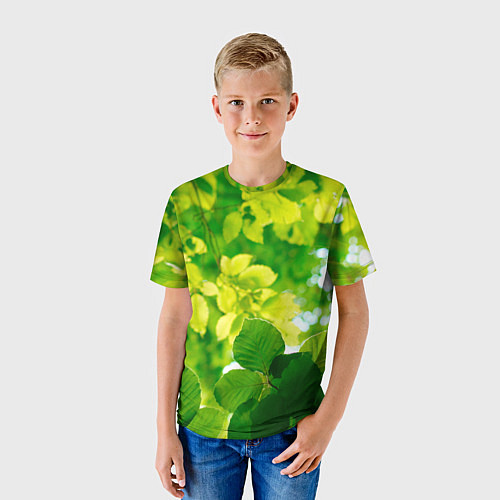 Детская футболка Листья / 3D-принт – фото 3
