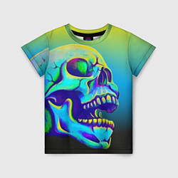 Футболка детская Neon skull, цвет: 3D-принт