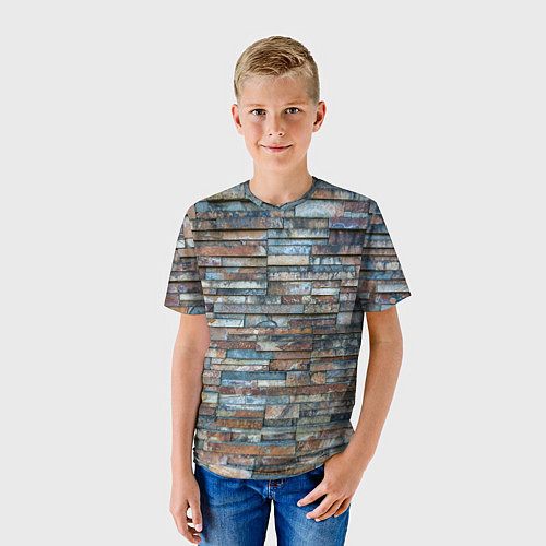 Детская футболка СТЕНА КИРПИЧ / 3D-принт – фото 3