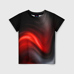 Футболка детская BLACK RED WAVES АБСТРАКЦИЯ, цвет: 3D-принт