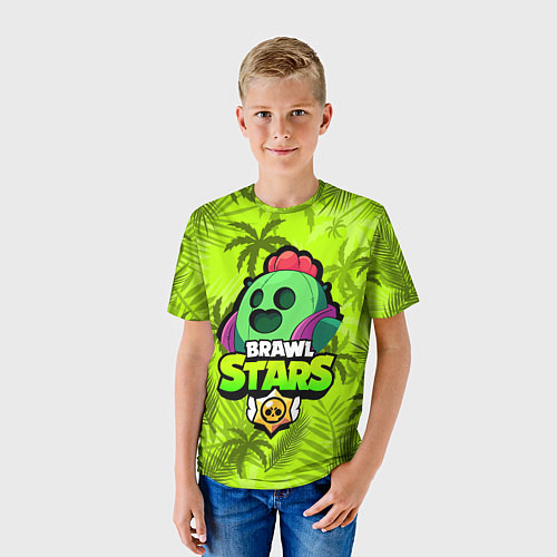 Детская футболка BRAWL STARS SPIKE СПАЙК / 3D-принт – фото 3