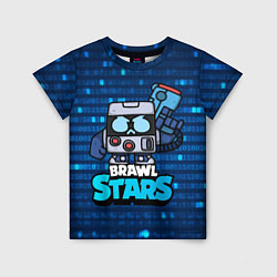 Футболка детская Virus 8 bit brawl stars Blue, цвет: 3D-принт