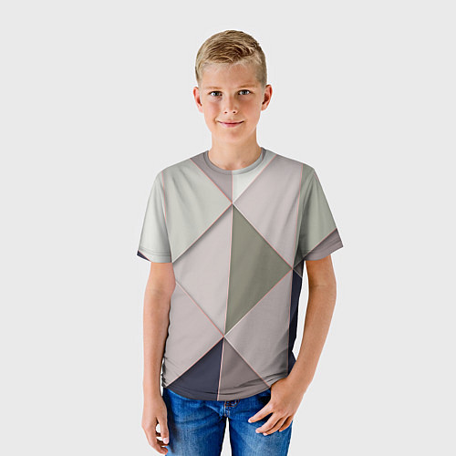 Детская футболка Треугольники / 3D-принт – фото 3