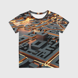 Футболка детская 3D абстрактная схема, цвет: 3D-принт