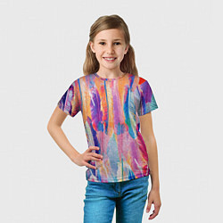 Футболка детская ПЕРЬЯ, цвет: 3D-принт — фото 2