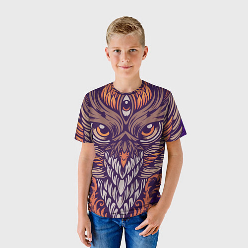 Детская футболка Сова в Арт-Деко / 3D-принт – фото 3