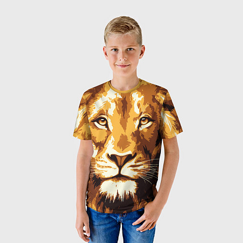 Детская футболка Взгляд льва / 3D-принт – фото 3