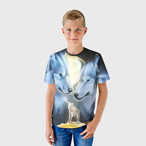 Детская футболка ВОЛК В НОЧИ D / 3D-принт – фото 3