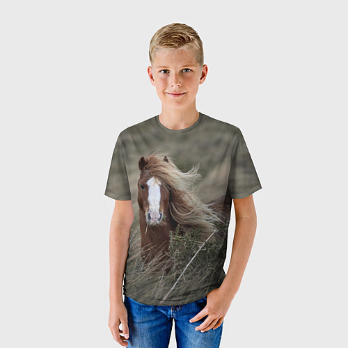 Детская футболка Конь / 3D-принт – фото 3