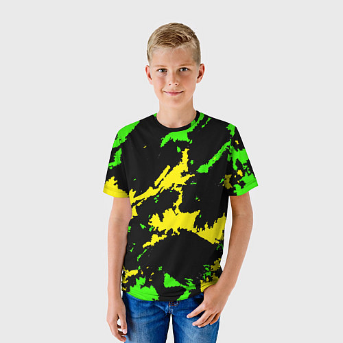 Детская футболка Желто-зеленый / 3D-принт – фото 3