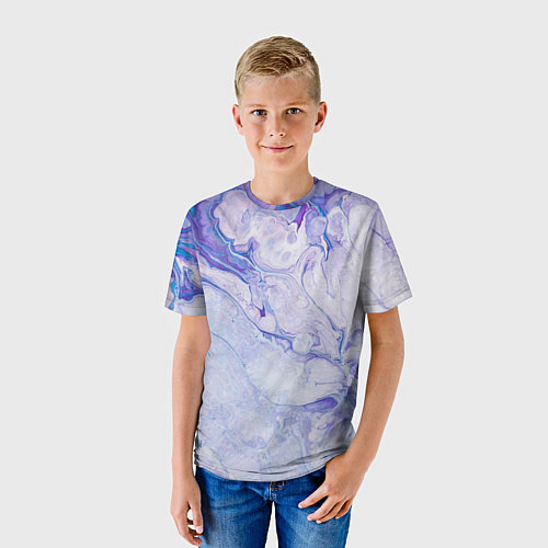 Детская футболка Разводы сиреневой краской / 3D-принт – фото 3