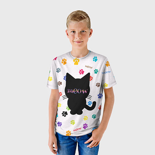 Детская футболка Meow / 3D-принт – фото 3