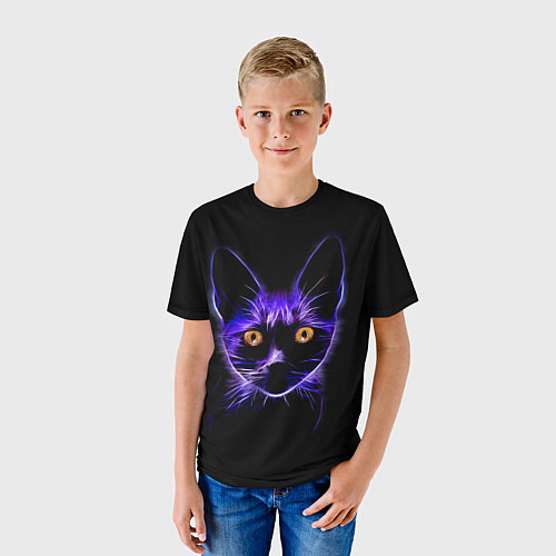 Детская футболка Дикая кошка / 3D-принт – фото 3