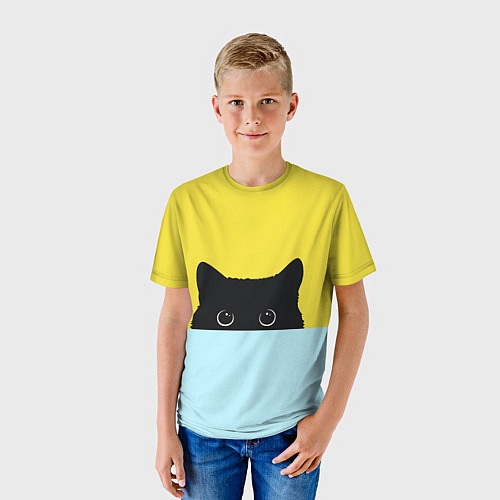 Детская футболка Кот в засаде / 3D-принт – фото 3