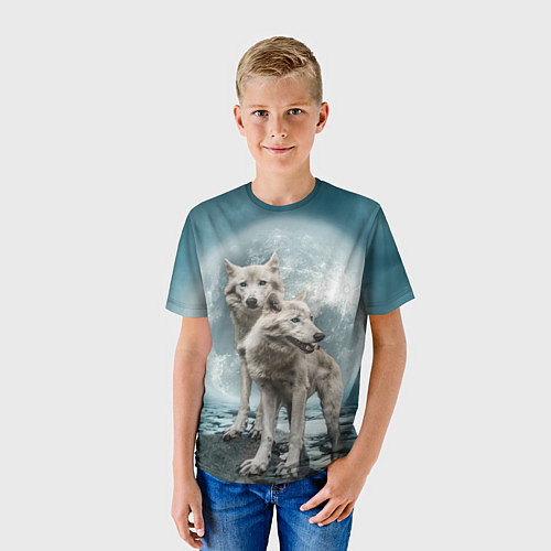 Детская футболка Волки альбиносы / 3D-принт – фото 3