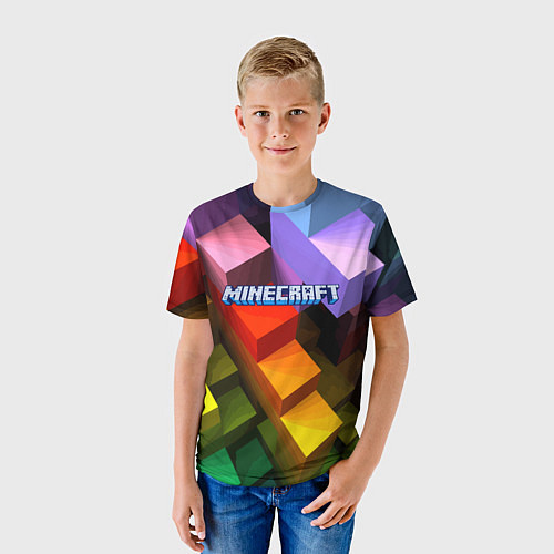 Детская футболка Minecraft - pattern / 3D-принт – фото 3