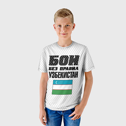 Детская футболка Бои без правил Узбекистан / 3D-принт – фото 3