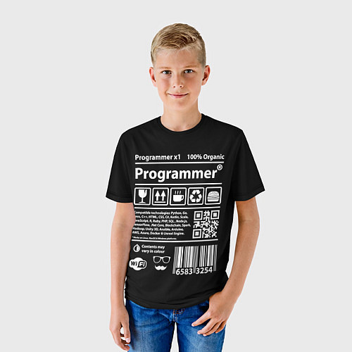 Детская футболка Programmer / 3D-принт – фото 3