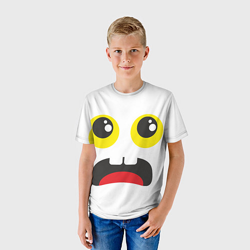 Детская футболка Испуганное лицо / 3D-принт – фото 3