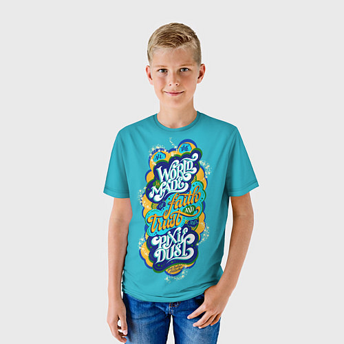 Детская футболка Леттеринг, надпись, Питер Пен / 3D-принт – фото 3