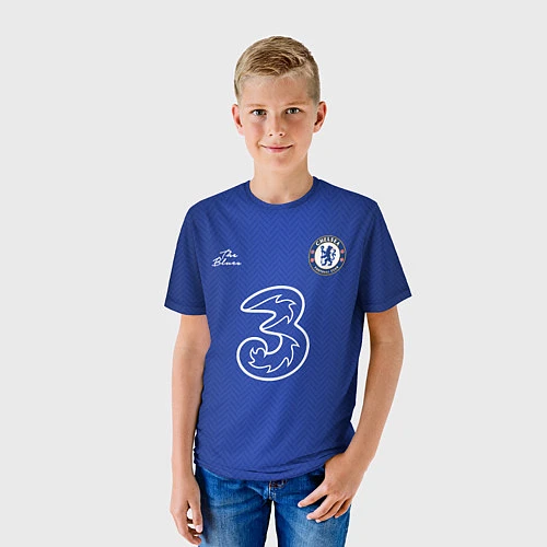 Детская футболка CHELSEA домашняя сезон 2021 / 3D-принт – фото 3