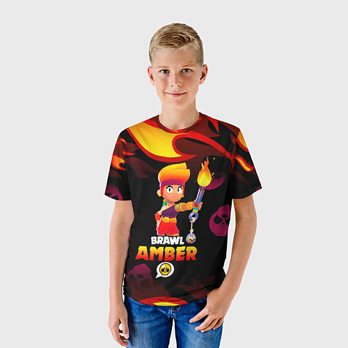 Детская футболка BRAWL STARS AMBER / 3D-принт – фото 3