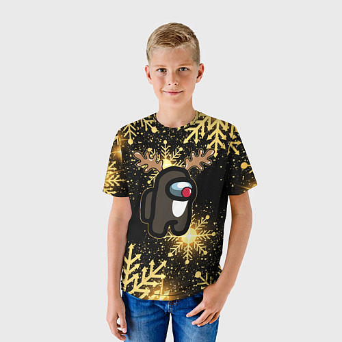Детская футболка AMONG US НОВОГОДНИЙ / 3D-принт – фото 3