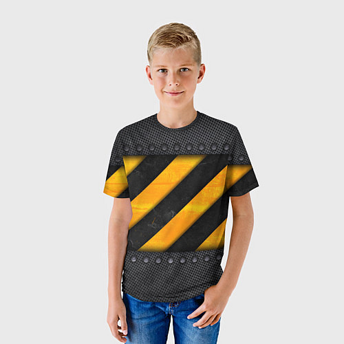 Детская футболка Металлическая преграда / 3D-принт – фото 3