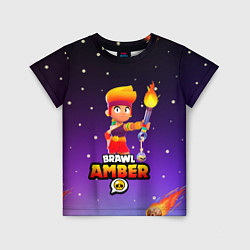 Футболка детская BRAWL STARS AMBER, цвет: 3D-принт