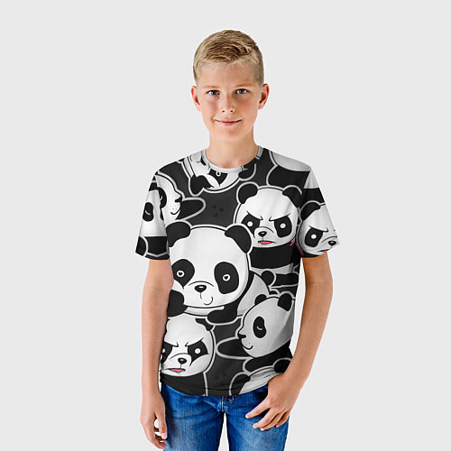 Детская футболка Смешные панды / 3D-принт – фото 3