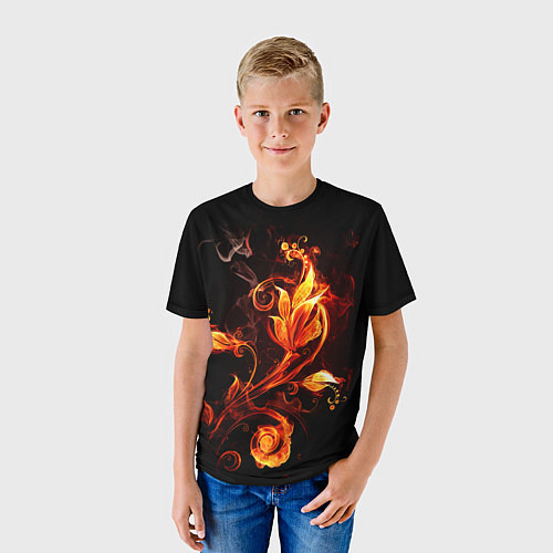 Детская футболка Огненный цветок / 3D-принт – фото 3