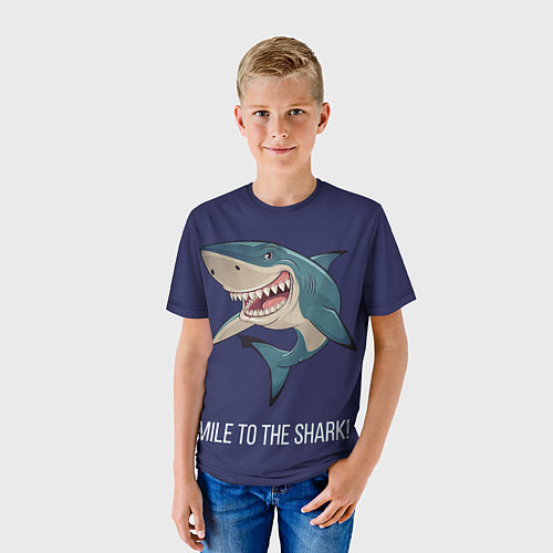 Детская футболка Улыбнись акуле / 3D-принт – фото 3