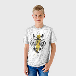 Футболка детская Золотой тигр, цвет: 3D-принт — фото 2