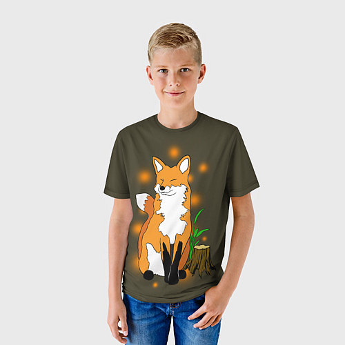 Детская футболка Лиса в лесу / 3D-принт – фото 3
