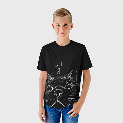 Детская футболка Говорящий кот / 3D-принт – фото 3