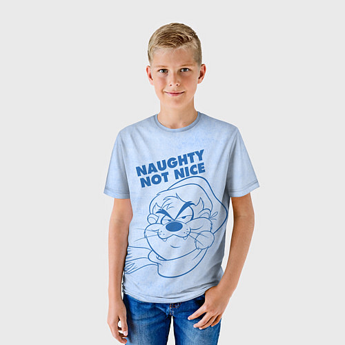 Детская футболка Naughty not nice / 3D-принт – фото 3