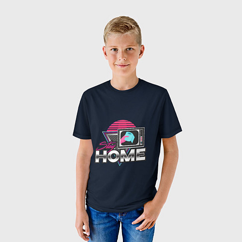 Детская футболка Stay Home / 3D-принт – фото 3