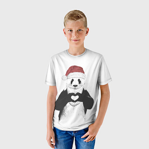 Детская футболка Панда Клаус / 3D-принт – фото 3