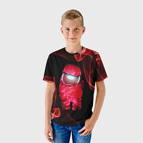 Детская футболка AMONG US - КРАСНЫЙ / 3D-принт – фото 3